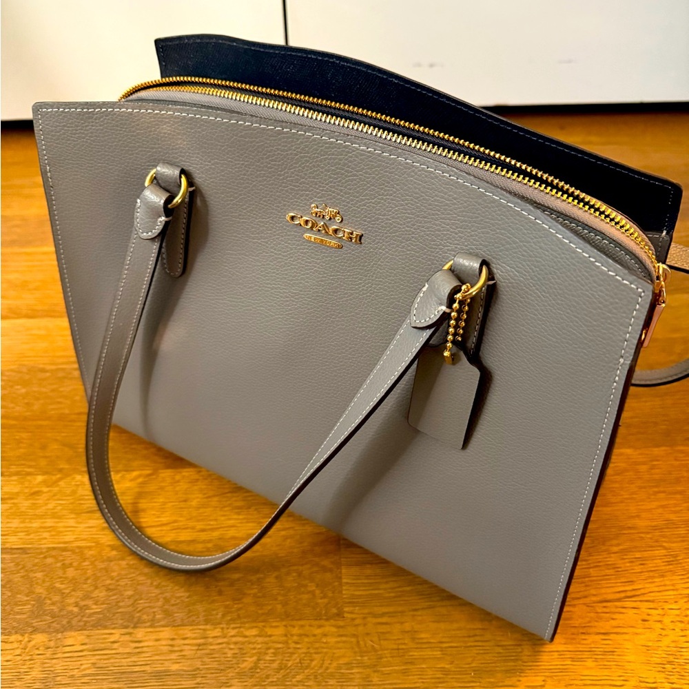 Coach Gray Leather Tote Bag
